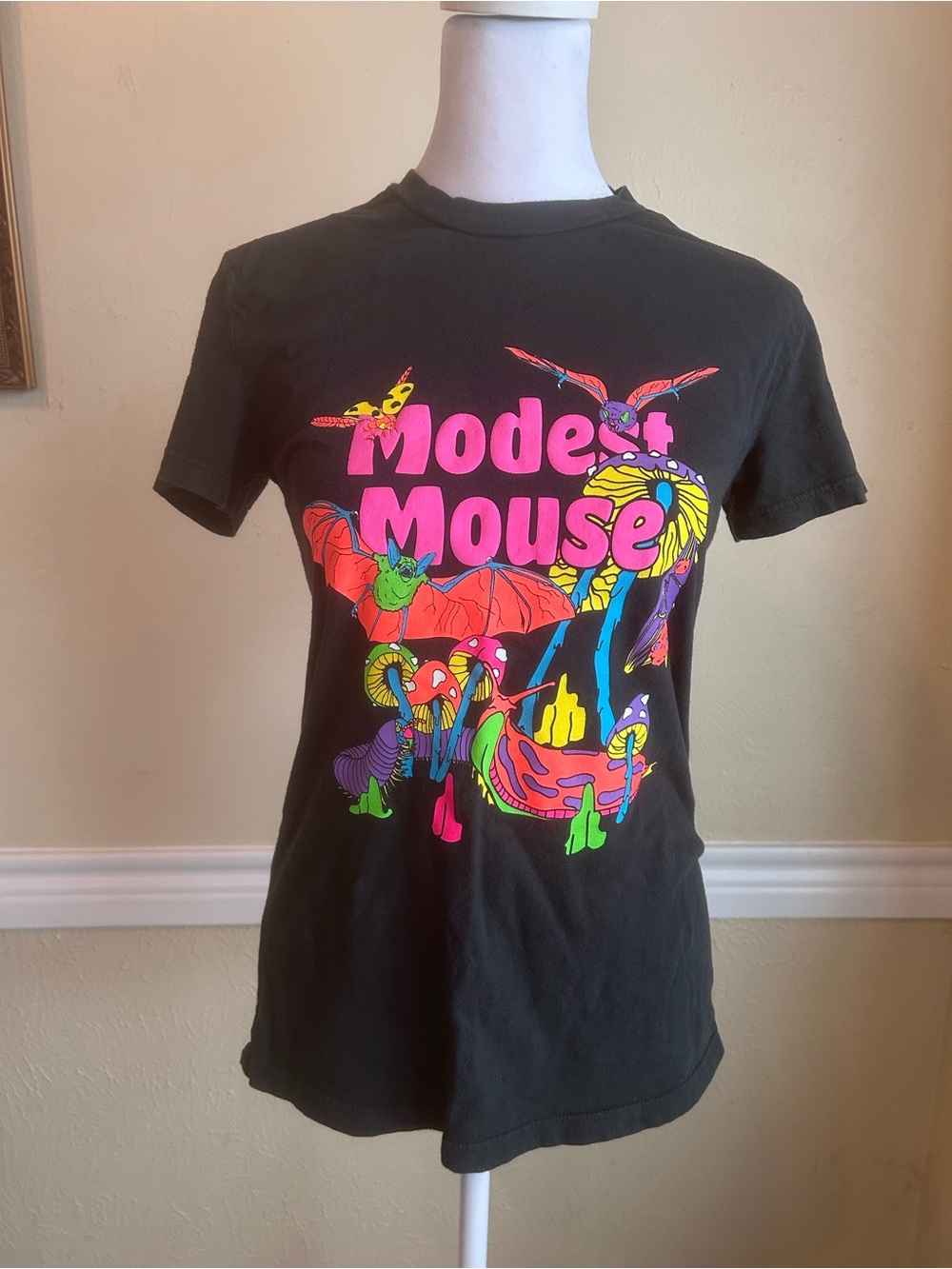Modest Mouse Black Band Tee with Neon Graphic